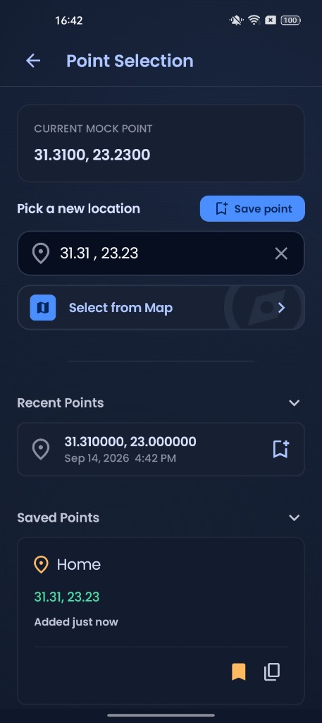 Saved points library